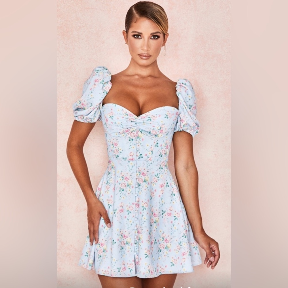 House of CB Aria Blue Floral Mini Sundress